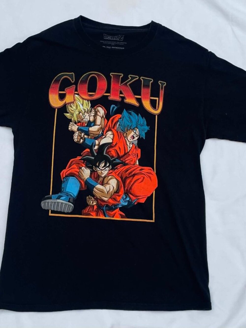 DRAGONBALL Z Black Short Sleeve Animation Shirt, Size M